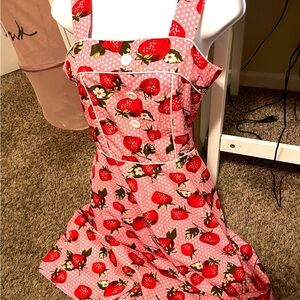 Strawberry Print Pink Dress